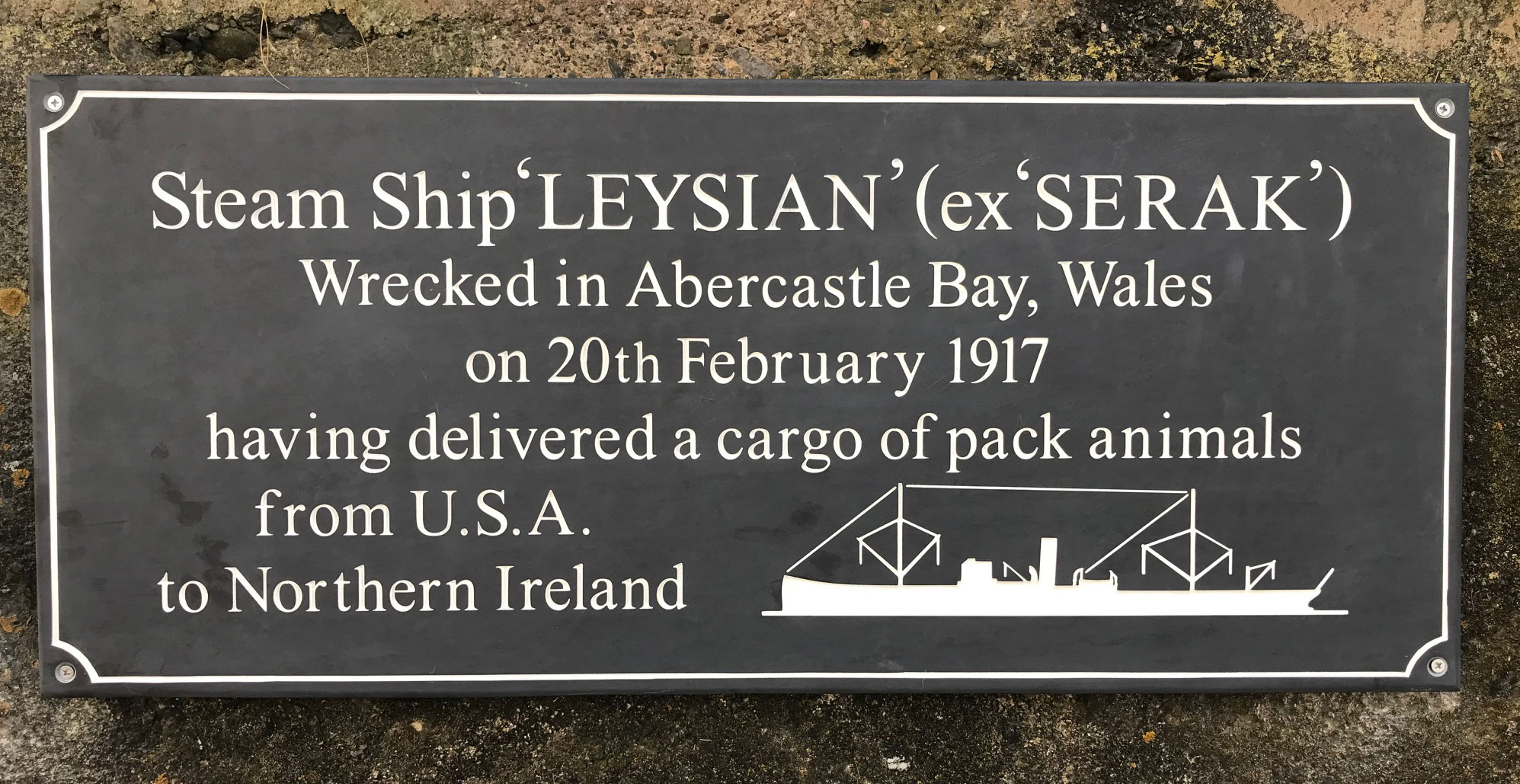 Unveiling the plaque at Abercastle